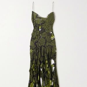 ACNE STUDIOS Cutout Floral-Print Shell Midi Dress